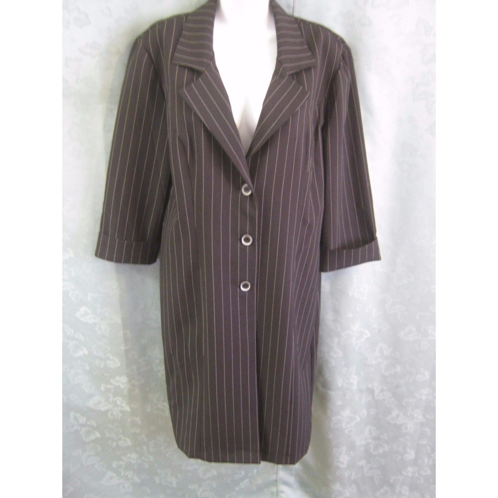 90's Betsy New York 3 Button Long Pin Stripe Blazer Size 11 / 12